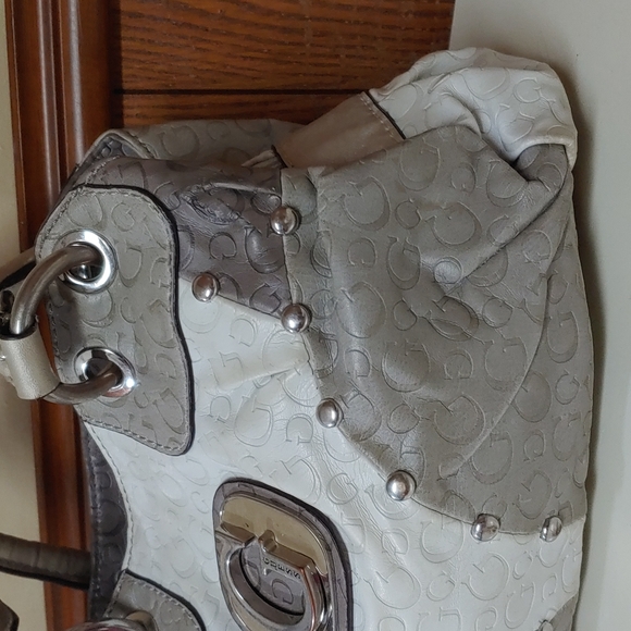 Guess Leather Studded Satchel Bag - Picture 6 of 17